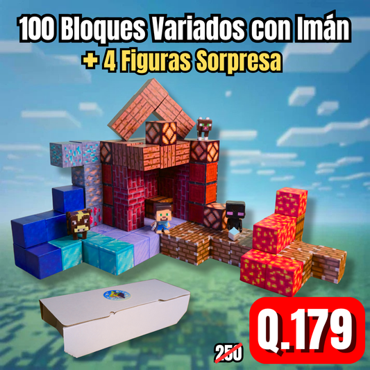 100 Bloques Variados (4 Figuras Sorpresa)