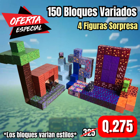 150 Bloques Variados (4 Figuras Sorpresa)