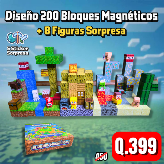 Diseño 200 Bloques Magnéticos (8 Figuras Sorpresa)