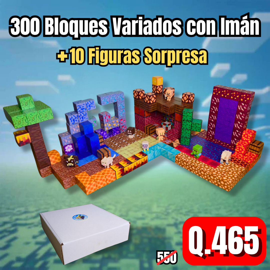 300 Bloques Variados (10 Figuras Sorpresa)