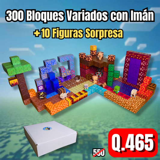 300 Bloques Variados (10 Figuras Sorpresa)