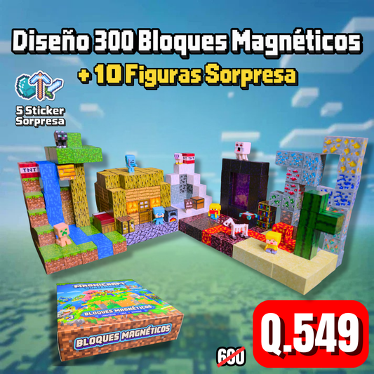 Diseño 300 Bloques Magnéticos (10 Figuras Sorpresa)