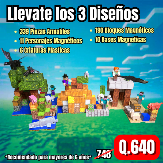 339 Piezas Armables (Combo de 3 diseños)