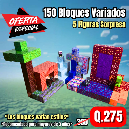 150 Bloques Variados (5 Figuras Sorpresa)